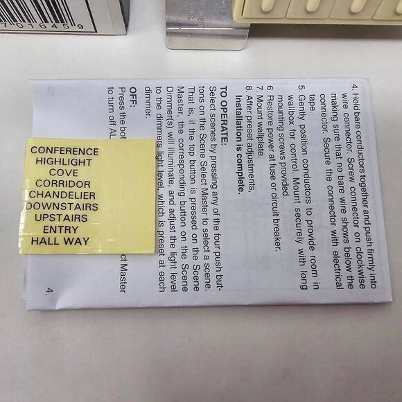 LEVITON IVORY DECORA ON/OFF PRESET 4-SCENE SELECTOR DIMMMER CONTROLLER 17700-MOI - Picture 4 of 6